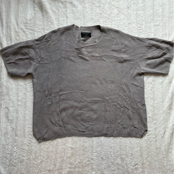 All Saints oversized distressed half sleeve sz L - Picture 3 of 8